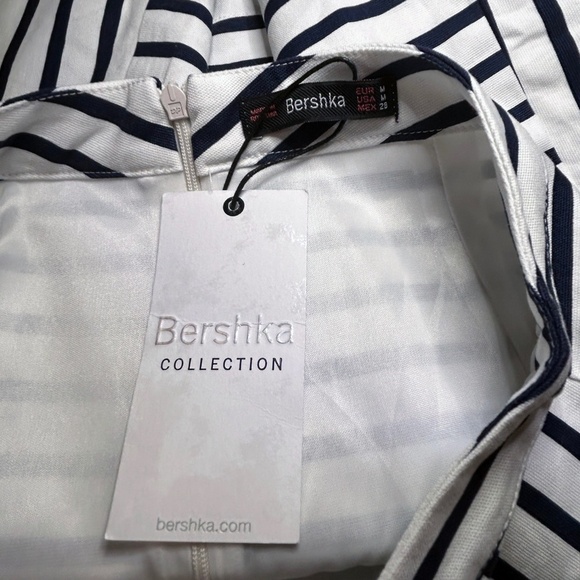 BERSHKA Mini Skirt Contrasting Stripes Straight Cut Cotton Made Romania - Picture 9 of 12
